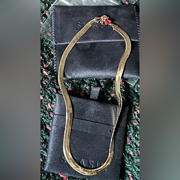 ‼️RARE‼️🎸SHASHI🎸🔥NWT🔥Khaleesi 14K Goldplated Chain Necklace - Picture 7 of 11